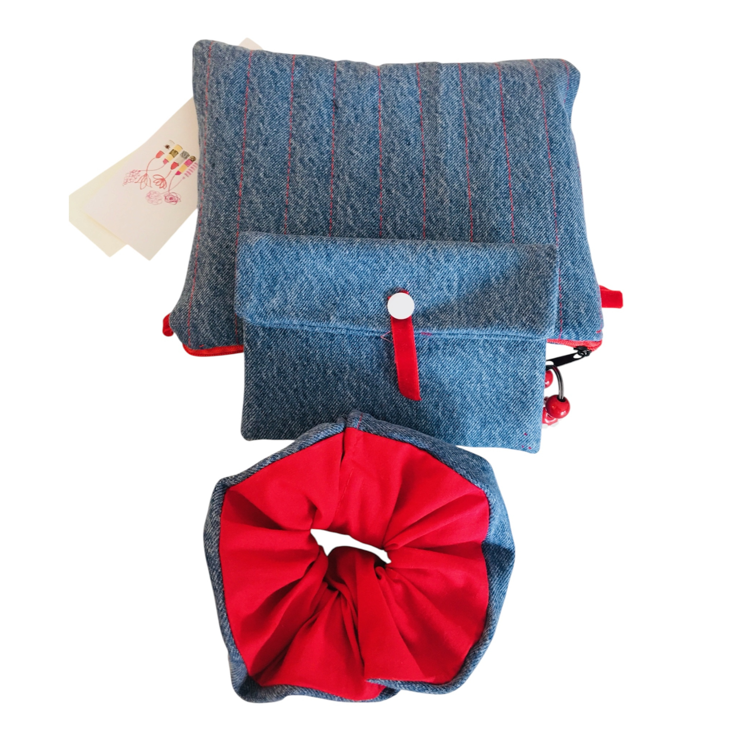 Ensemble Rouge et denim