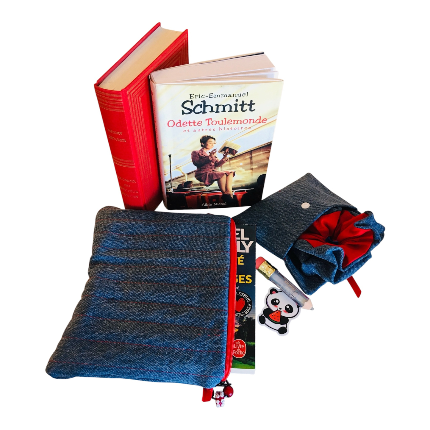 Ensemble Rouge et denim